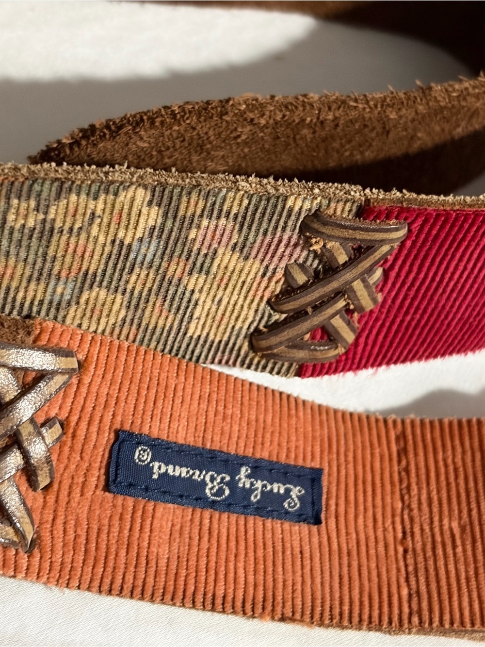 Lucky brand Corduroy and Suede Belt Set